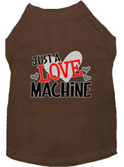 Mirage Pet Products XS (0-3 lbs.) / Brown Pet Dog & Cat Shirt Screen Printed "Just A Love Machine"
