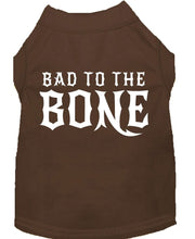 Mirage Pet Products XS (0-3 lbs.) / Brown Pet Dog Shirt Screen Printed "Bad To The Bone"