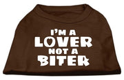 Mirage Pet Products XS (0-3 lbs.) / Brown Pet Dog Shirt Screen Printed "I'm A Lover, Not A Biter"