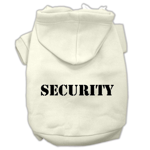 Mirage Pet Products XS (0-3 lbs.) / Cream Dog or Cat Hoodie Screen Printed "Security"