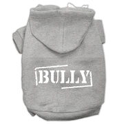 Mirage Pet Products XS (0-3 lbs.) / Gray Dog or Cat Hoodie Screen Printed "Bully"
