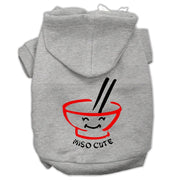 Mirage Pet Products XS (0-3 lbs.) / Gray Dog or Cat Hoodie Screen Printed "Miso Cute"