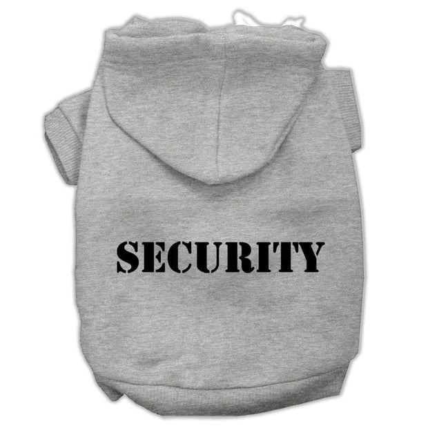 Mirage Pet Products XS (0-3 lbs.) / Gray Dog or Cat Hoodie Screen Printed "Security"