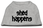 Mirage Pet Products XS (0-3 lbs.) / Gray Pet Dog & Cat Screen Printed Shirt "Shed Happens"