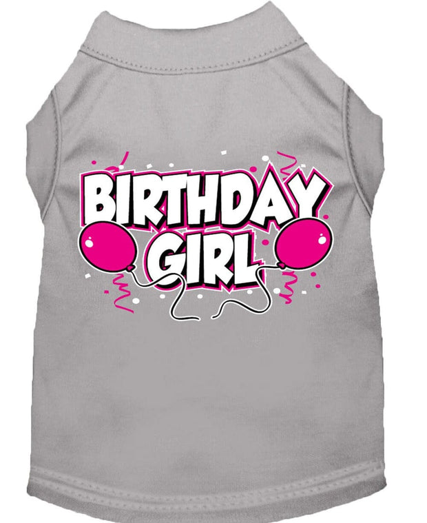 Mirage Pet Products XS (0-3 lbs.) / Gray Pet Dog & Cat Shirt Screen Printed "Birthday Girl"