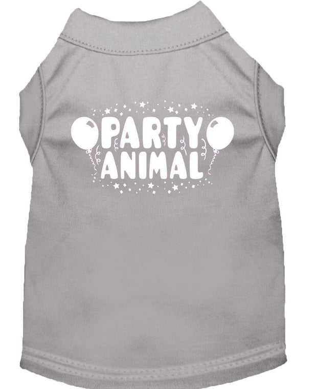 Mirage Pet Products XS (0-3 lbs.) / Gray Pet Dog & Cat Shirt Screen Printed "Party Animal"