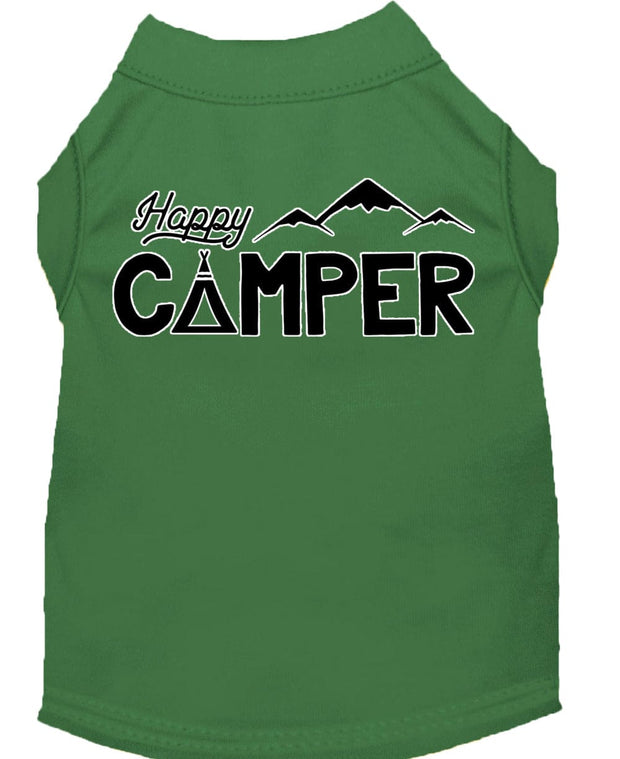 Mirage Pet Products XS (0-3 lbs.) / Green Pet Dog & Cat Shirt Screen Printed "Happy Camper"