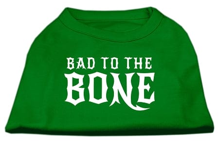 Mirage Pet Products XS (0-3 lbs.) / Green Pet Dog Shirt Screen Printed "Bad To The Bone"
