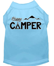 Mirage Pet Products XS (0-3 lbs.) / Light Blue Pet Dog & Cat Shirt Screen Printed "Happy Camper"