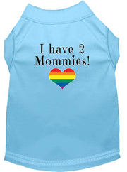 Mirage Pet Products XS (0-3 lbs.) / Light Blue Pet Dog & Cat Shirt Screen Printed "I have 2 Mommies"