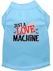 Mirage Pet Products XS (0-3 lbs.) / Light Blue Pet Dog & Cat Shirt Screen Printed "Just A Love Machine"