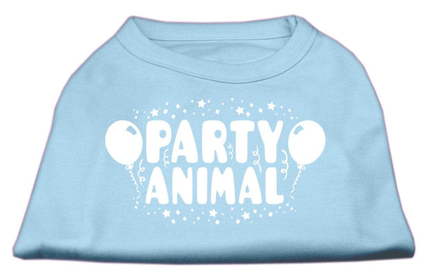 Mirage Pet Products XS (0-3 lbs.) / Light Blue Pet Dog & Cat Shirt Screen Printed "Party Animal"