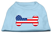 Mirage Pet Products XS (0-3 lbs.) / Light Blue Pet Dog & Puppy Shirt Screen Printed "Bone Shaped American Flag"