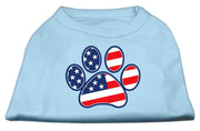 Mirage Pet Products XS (0-3 lbs.) / Light Blue Pet Dog & Puppy Shirt Screen Printed "Patriotic Paw"
