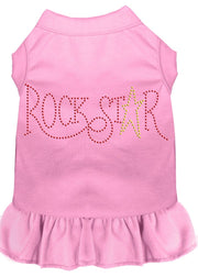 Mirage Pet Products XS (0-3 lbs.) / Light Pink Pet Dog & Cat Dress Rhinestone "RockStar"