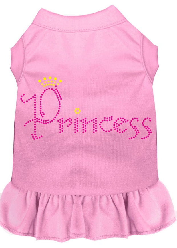 Mirage Pet Products XS (0-3 lbs.) / Light Pink Pet Dog & Cat Rhinestone Dress "Princess"