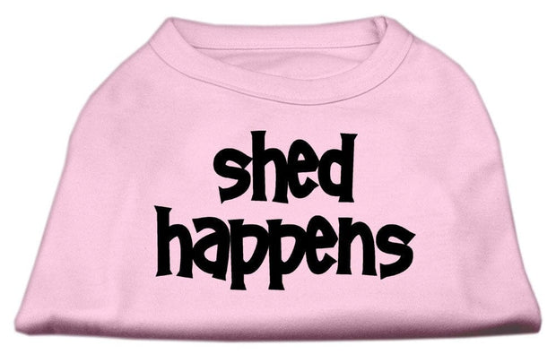 Mirage Pet Products XS (0-3 lbs.) / Light Pink Pet Dog & Cat Screen Printed Shirt "Shed Happens"
