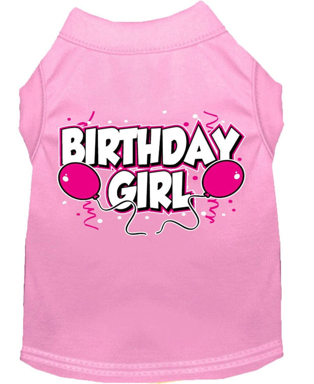 Mirage Pet Products XS (0-3 lbs.) / Light Pink Pet Dog & Cat Shirt Screen Printed "Birthday Girl"