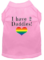 Mirage Pet Products XS (0-3 lbs.) / Light Pink Pet Dog & Cat Shirt Screen Printed "I have 2 Daddies"