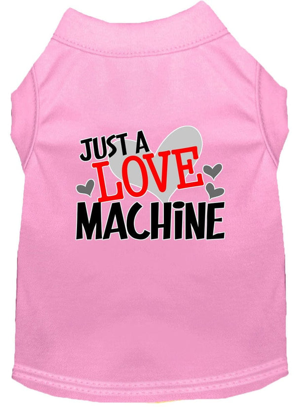 Mirage Pet Products XS (0-3 lbs.) / Light Pink Pet Dog & Cat Shirt Screen Printed "Just A Love Machine"