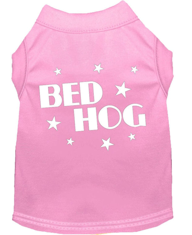 Mirage Pet Products XS (0-3 lbs.) / Light Pink Pet Dog or Cat Shirt Screen Printed "Bed Hog"
