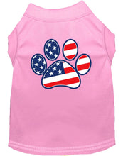 Mirage Pet Products XS (0-3 lbs.) / Light Pink Pet Dog & Puppy Shirt Screen Printed "Patriotic Paw"