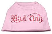 Mirage Pet Products XS (0-3 lbs.) / Light Pink Pet Dog Rhinestone Shirt "Bad Dog"