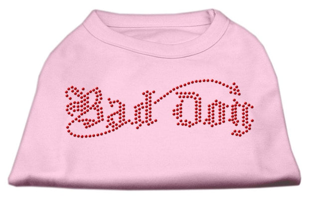 Mirage Pet Products XS (0-3 lbs.) / Light Pink Pet Dog Rhinestone Shirt "Bad Dog"