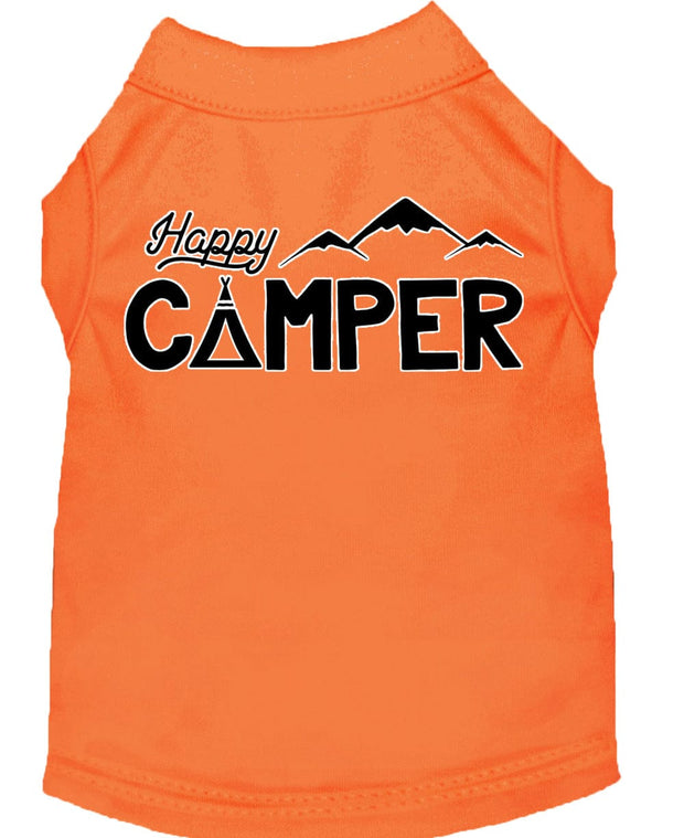 Mirage Pet Products XS (0-3 lbs.) / Orange Pet Dog & Cat Shirt Screen Printed "Happy Camper"