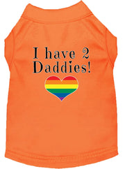 Mirage Pet Products XS (0-3 lbs.) / Orange Pet Dog & Cat Shirt Screen Printed "I have 2 Daddies"
