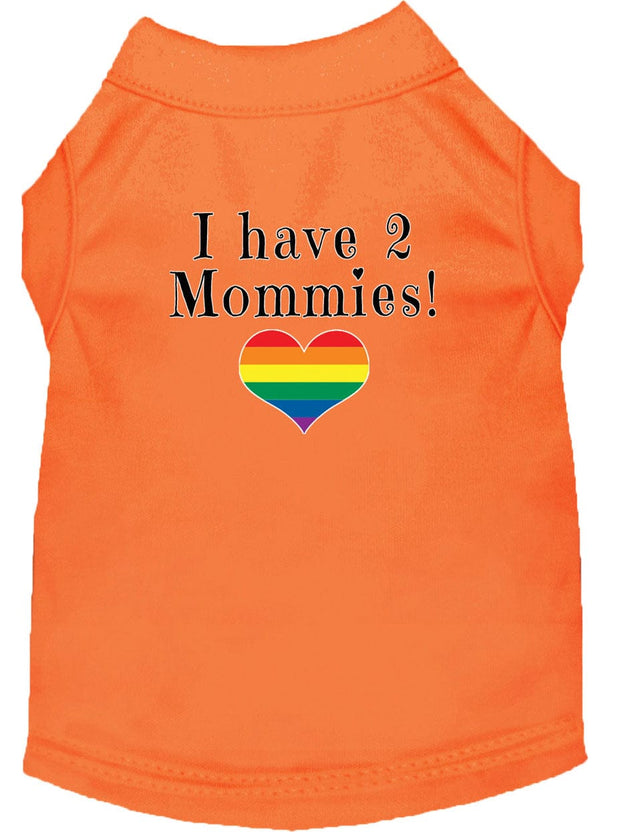 Mirage Pet Products XS (0-3 lbs.) / Orange Pet Dog & Cat Shirt Screen Printed "I have 2 Mommies"