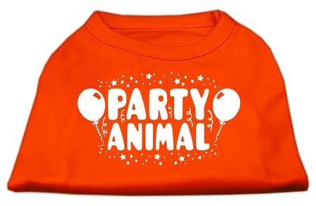 Mirage Pet Products XS (0-3 lbs.) / Orange Pet Dog & Cat Shirt Screen Printed "Party Animal"