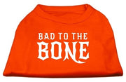 Mirage Pet Products XS (0-3 lbs.) / Orange Pet Dog Shirt Screen Printed "Bad To The Bone"