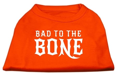 Mirage Pet Products XS (0-3 lbs.) / Orange Pet Dog Shirt Screen Printed "Bad To The Bone"