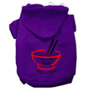 Mirage Pet Products XS (0-3 lbs.) / Purple Dog or Cat Hoodie Screen Printed "Miso Cute"
