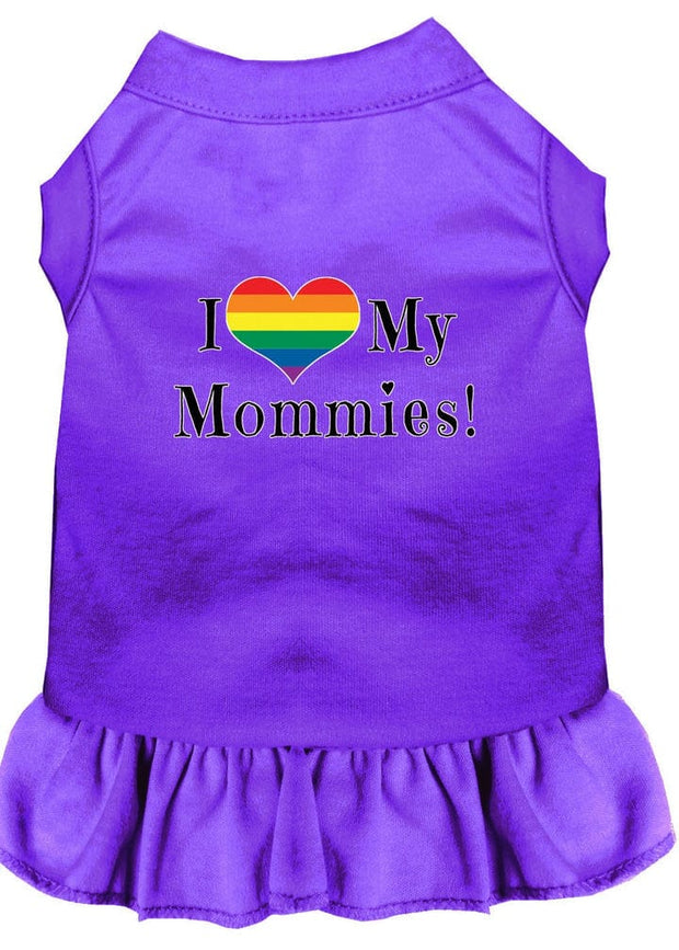 Mirage Pet Products XS (0-3 lbs.) / Purple Pet Dog & Cat Dress "I Heart My Mommies"