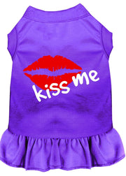 Mirage Pet Products XS (0-3 lbs.) / Purple Pet Dog & Cat Dress Screen Printed "Kiss Me"