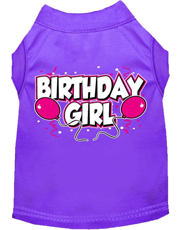 Mirage Pet Products XS (0-3 lbs.) / Purple Pet Dog & Cat Shirt Screen Printed "Birthday Girl"
