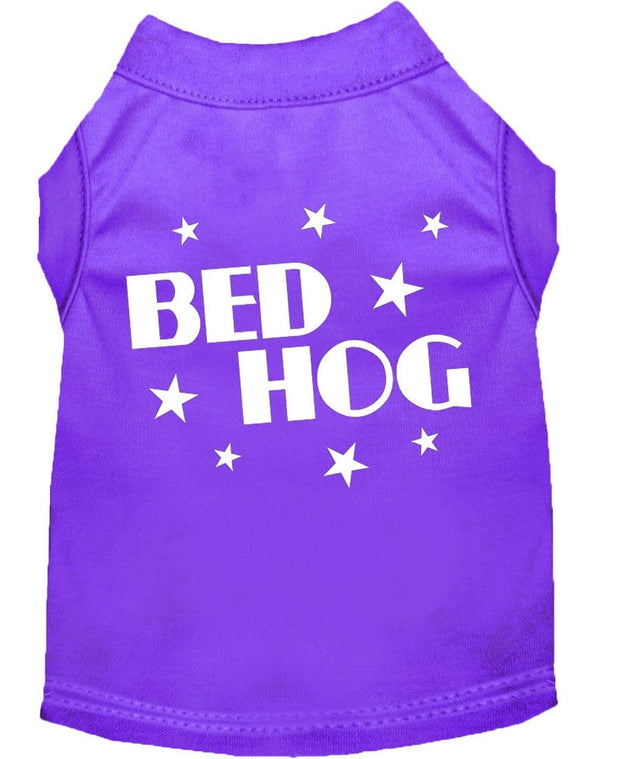 Mirage Pet Products XS (0-3 lbs.) / Purple Pet Dog or Cat Shirt Screen Printed "Bed Hog"