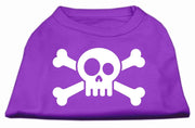 Mirage Pet Products XS (0-3 lbs.) / Purple Pet Dog or Cat Shirt Screen Printed "Skull Crossbones"