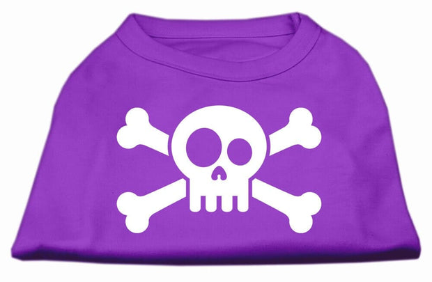 Mirage Pet Products XS (0-3 lbs.) / Purple Pet Dog or Cat Shirt Screen Printed "Skull Crossbones"