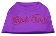 Mirage Pet Products XS (0-3 lbs.) / Purple Pet Dog Rhinestone Shirt "Bad Dog"