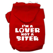 Mirage Pet Products XS (0-3 lbs.) / Red Dog Hoodie Screen Printed "I'm A Lover, Not A Biter"