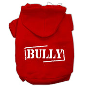 Mirage Pet Products XS (0-3 lbs.) / Red Dog or Cat Hoodie Screen Printed "Bully"