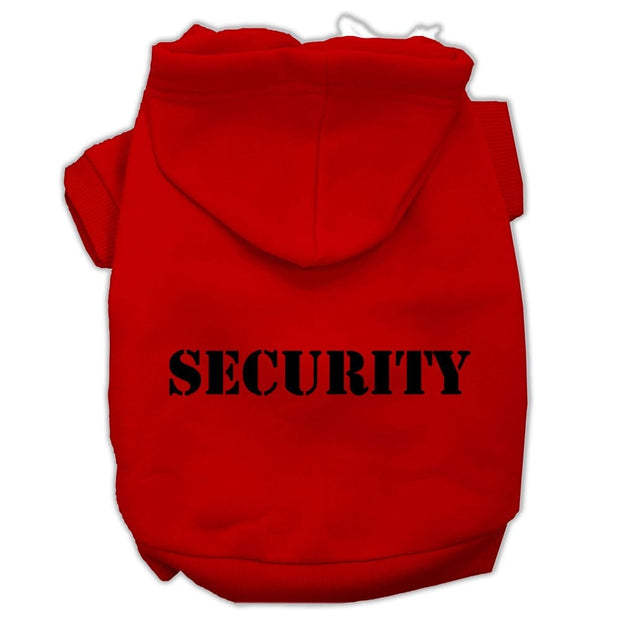 Mirage Pet Products XS (0-3 lbs.) / Red Dog or Cat Hoodie Screen Printed "Security"