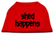 Mirage Pet Products XS (0-3 lbs.) / Red Pet Dog & Cat Screen Printed Shirt "Shed Happens"