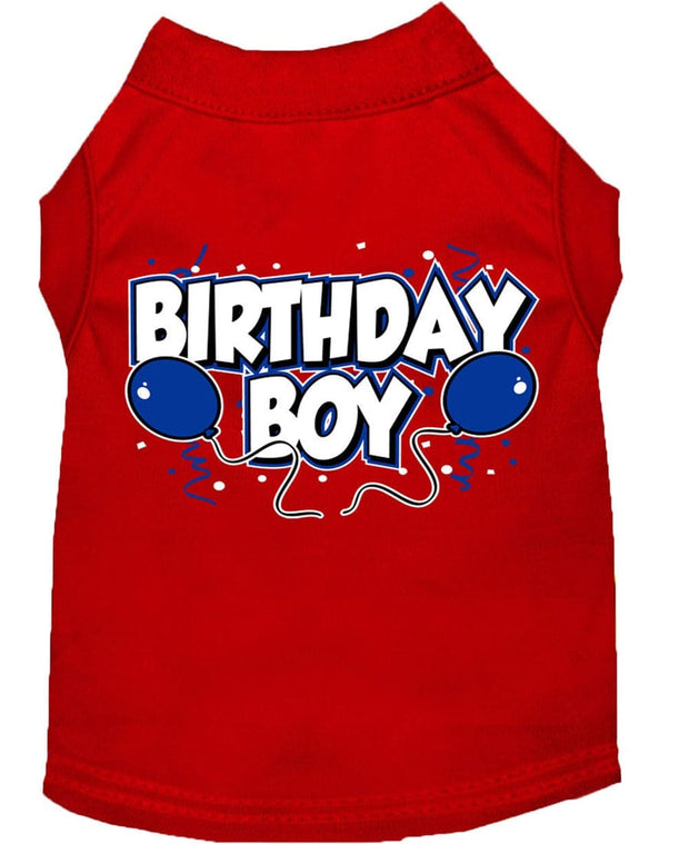 Mirage Pet Products XS (0-3 lbs.) / Red Pet Dog & Cat Shirt Screen Printed "Birthday Boy"