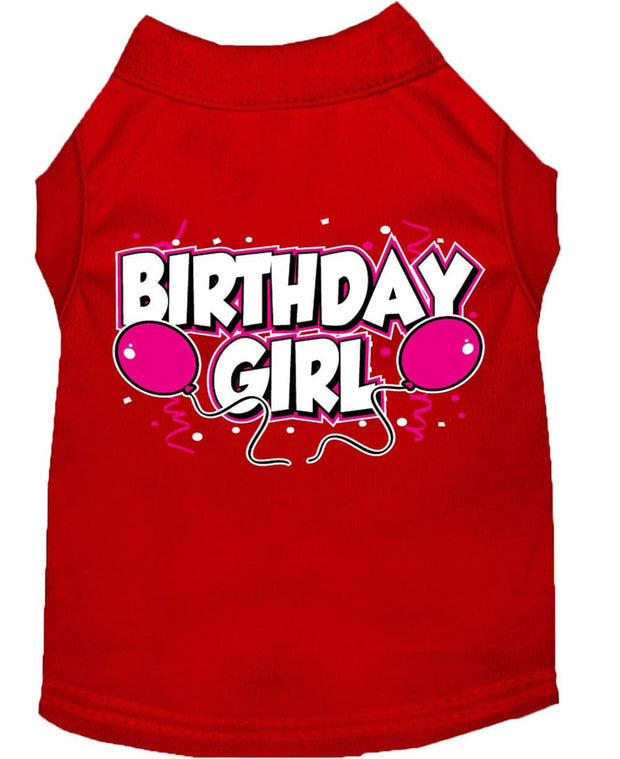 Mirage Pet Products XS (0-3 lbs.) / Red Pet Dog & Cat Shirt Screen Printed "Birthday Girl"