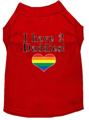 Mirage Pet Products XS (0-3 lbs.) / Red Pet Dog & Cat Shirt Screen Printed "I have 2 Daddies"