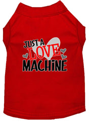 Mirage Pet Products XS (0-3 lbs.) / Red Pet Dog & Cat Shirt Screen Printed "Just A Love Machine"